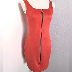 Women's Orange Sleeveless Mini Dress